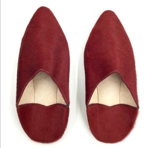 Red Fur Moroccan Slipper
